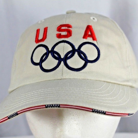 USA Olympics Other Olympic Rings Usa Tan Baseball Cap Adjustable